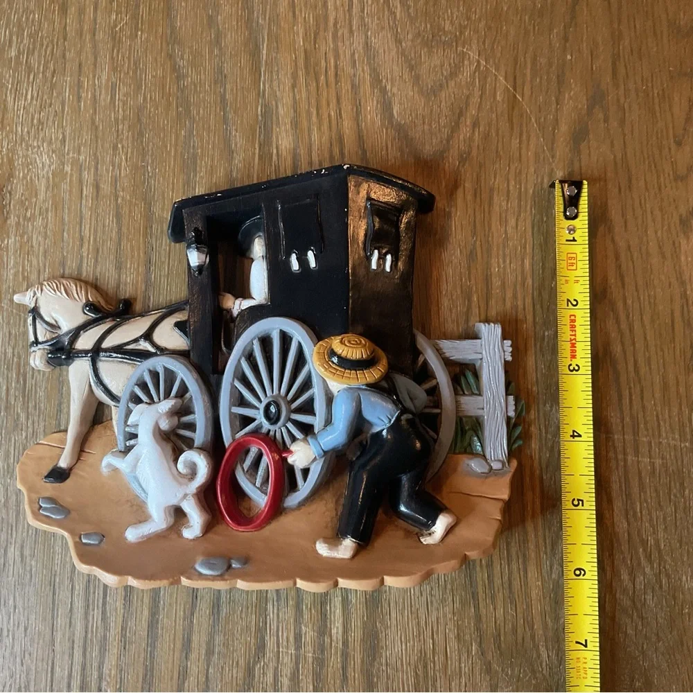 Vintage Burwood Products Wall Hanging Plaques Decor Amish Set Of 2